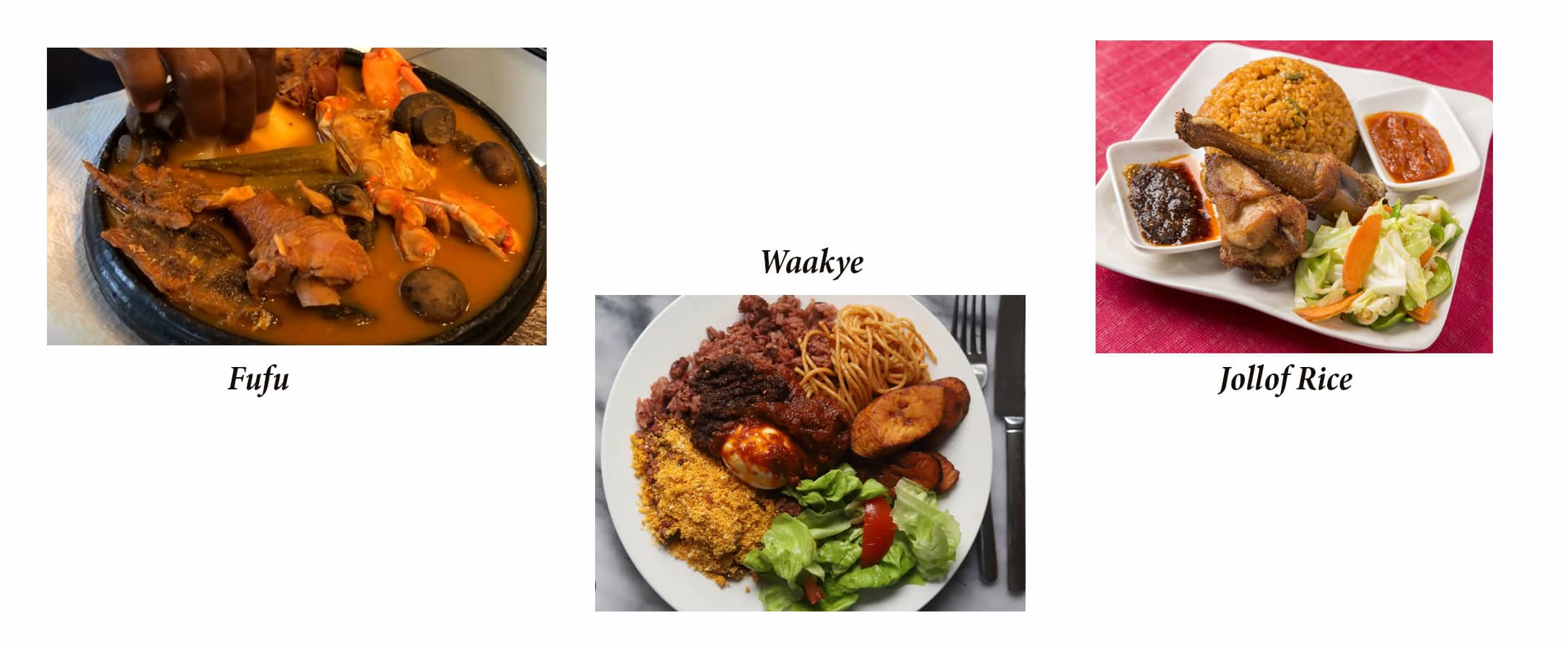 fufu waakye and jollof
